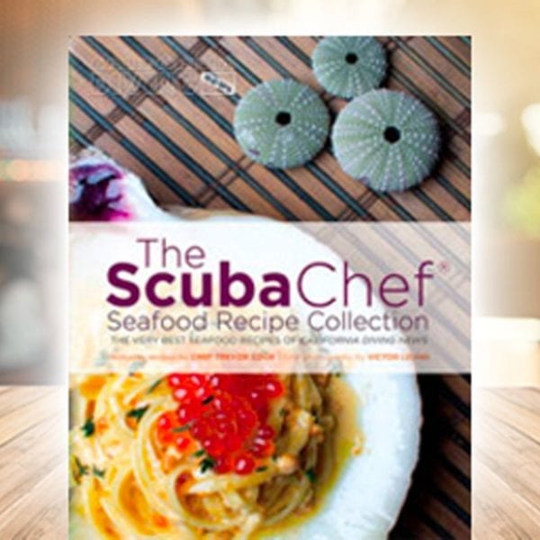 This image portrays The Scuba Chef Seafood Recipe Collection (Vol. 2) by Scuba Show | June 3 & 4, 2023.