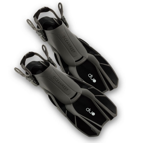This image portrays OCEAN REEF GROUP DUO TRAVEL FINS by Scuba Show | June 3 & 4, 2023.