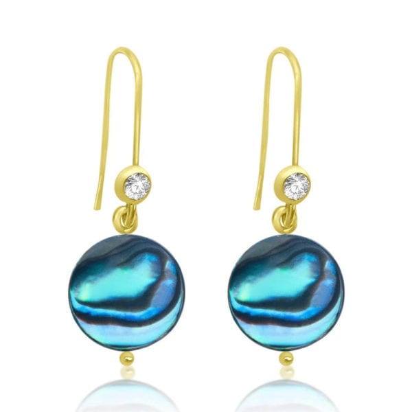 This image portrays Gogh Jewelry Design Abalone Shell Earrings by Scuba Show | June 3 & 4, 2023.
