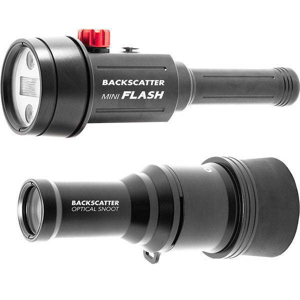 This image portrays Backscatter Mini Flash 1 & Optical Snoot Combo Package by Scuba Show | June 1 & 2, 2024.
