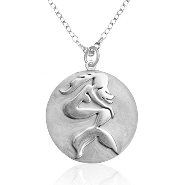 This image portrays Miss Scuba Sitting Mermaid Ocean Inspired Necklace by Scuba Show | June 3 & 4, 2023.