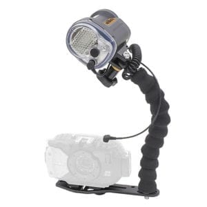 This image portrays Sea & Sea YS-03 Solis Universal Lighting System Underwater Strobe Package by Scuba Show | June 1 & 2, 2024.