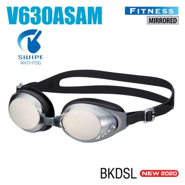 This image portrays VIEW SWIPE V630ASAM Fitness (Mirrored) Goggles by Scuba Show | June 1 & 2, 2024.