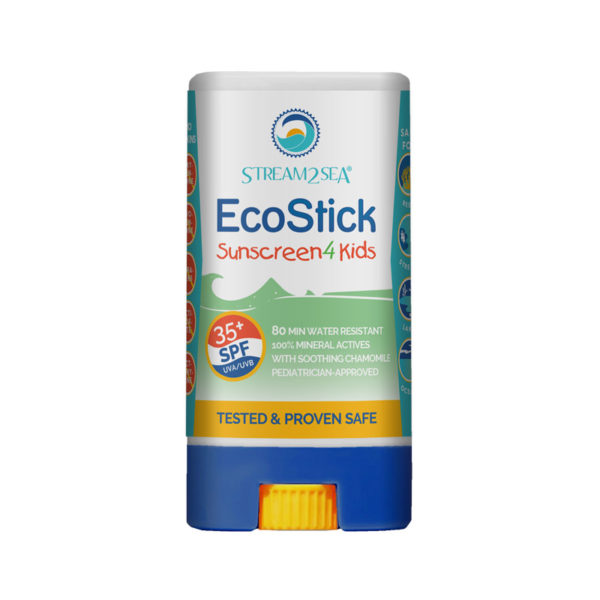 This image portrays Stream2Sea - EcoStick Sunscreen 4 Kids for Face and Body SPF 35+ by Scuba Show | June 3 & 4, 2023.