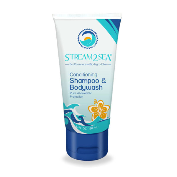 This image portrays Stream2Sea - Conditioning Shampoo and BodyWash by Scuba Show | June 1 & 2, 2024.