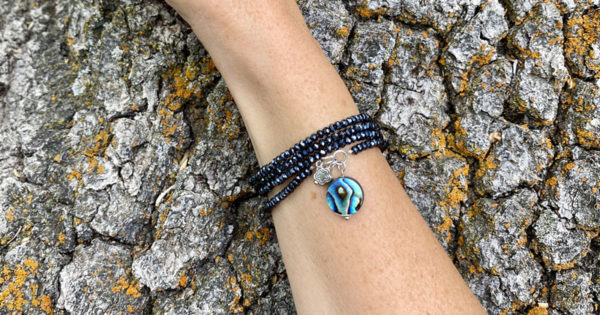 This image portrays Gogh Jewelry Design - Ocean Beauty Wrap Bracelet with Abalone by Scuba Show | June 3 & 4, 2023.